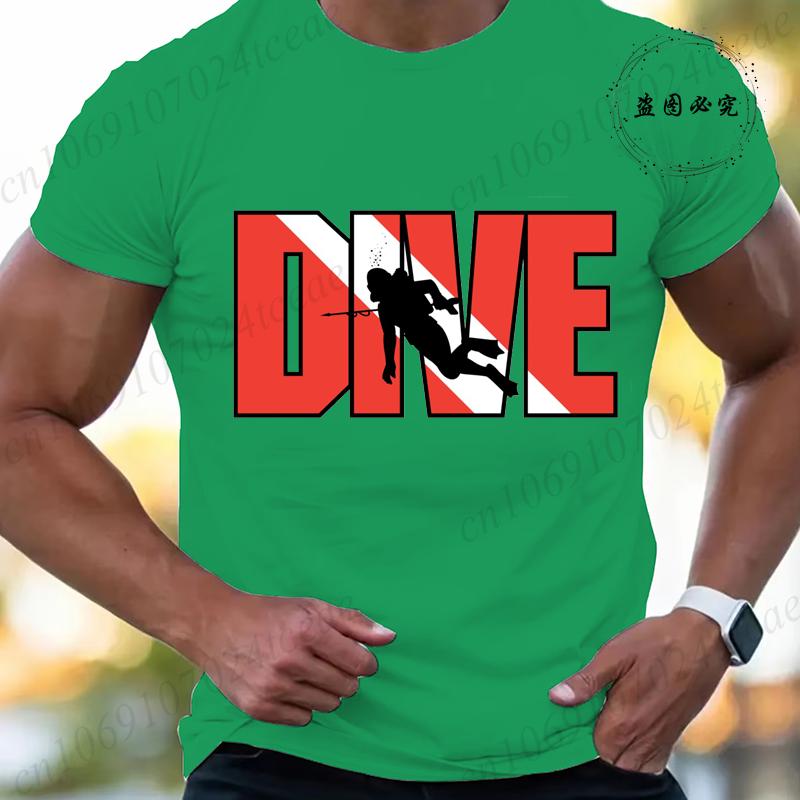 Новая модная футболка для мужчин, повседневная, с коротким рукавом, хип-хоп, уличная одежда, футболка с принтом SCUBA Dive, пуловер, мужская, женская, футболка, топы