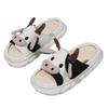 Fashion Men Slippers Cute Cartoon Cow Unisex Linen Slippers Spring Summer Slides Mule Men Women Couples Home Shoes Non-slip Flip Flops