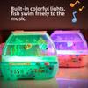 Lovely Mini Simulation Fish Tank Cartoon Music Interactive Aquarium Toys  Children Toys