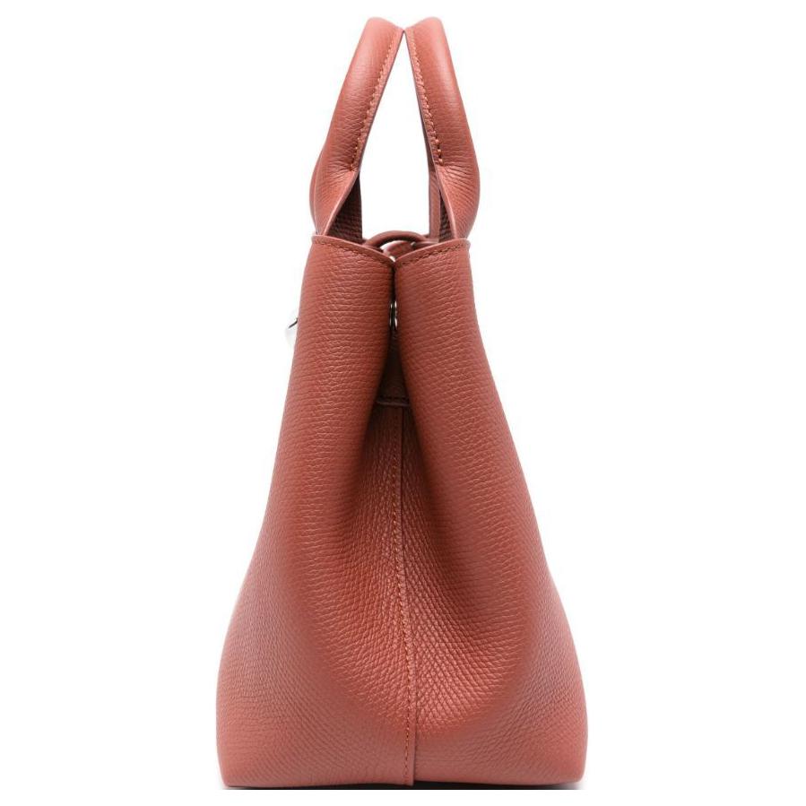 Longchamp Le Roseau Removable Adjustable Shoulder Strap Pebbled Soft Leather Shoulder Tote Bag Small Women Handbags Brown 10273HFP404