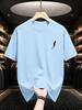 2026 New 100 Cotton Tee Minimal Left Chest Feather Small Graphic Casual Short Sleeve
