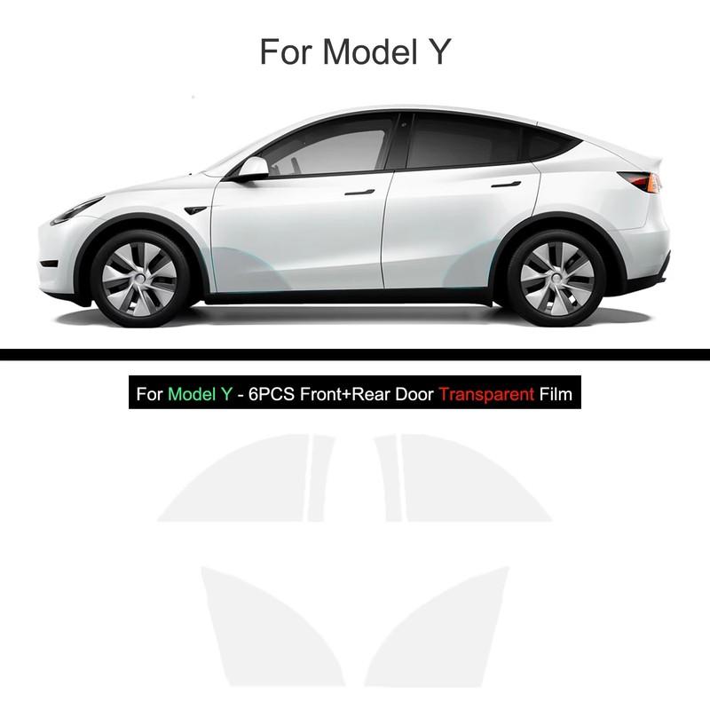 Подходит для Tesla Model Y Juniper 2025 Угловая защитная пленка от царапин на передней двери Защитные пленки на заднюю дверь Невидимая автомобильная одежда Пленка TPU
