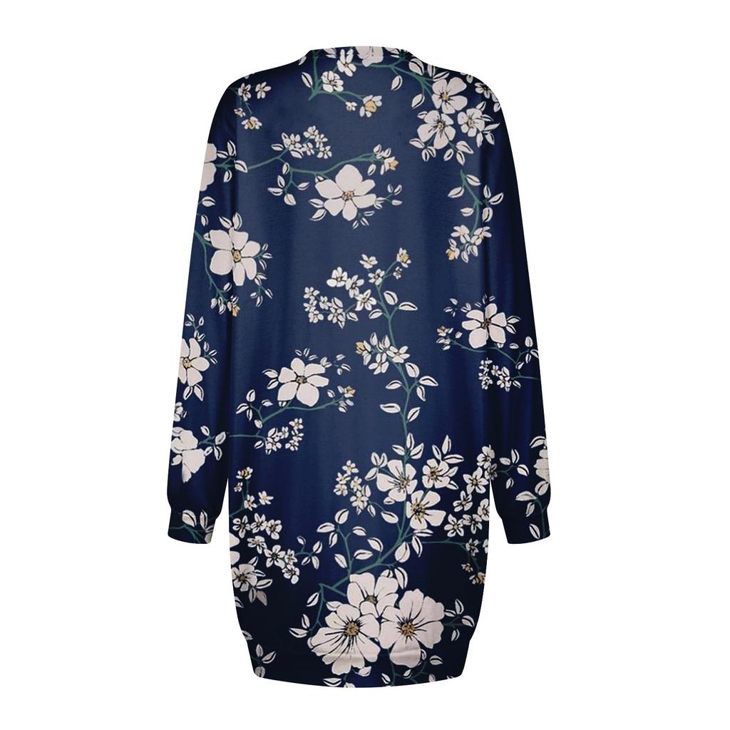 Женское платье с круглым вырезом в стиле ретро и цветочным принтом, с длинными рукавами и ягодицами, завернутое в ванную комнату