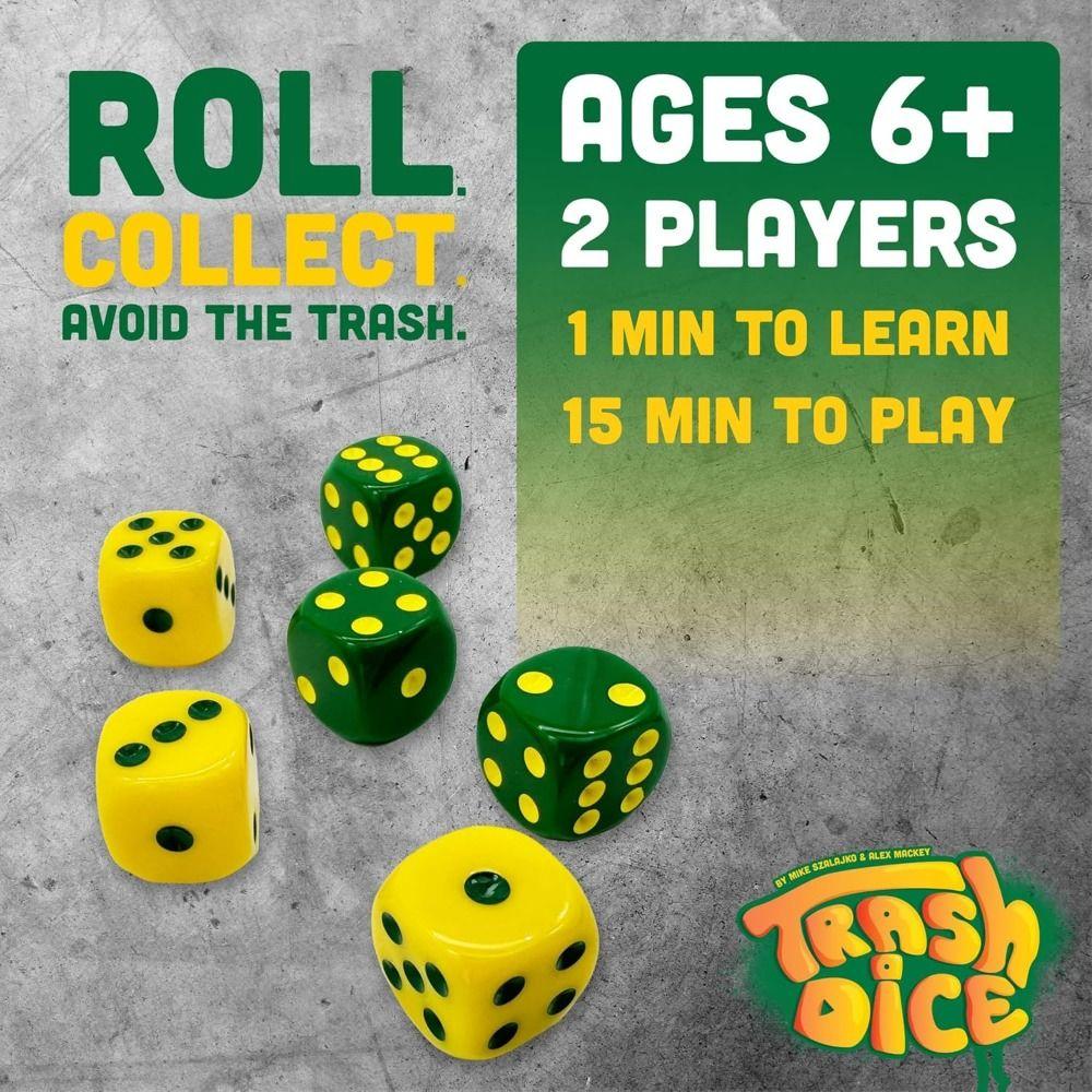 New Fast-Paced Dumpster Dice 2-Player Board and Dice Game Exciting Trash Dice Games Night Family Dice Game Fun for Travel