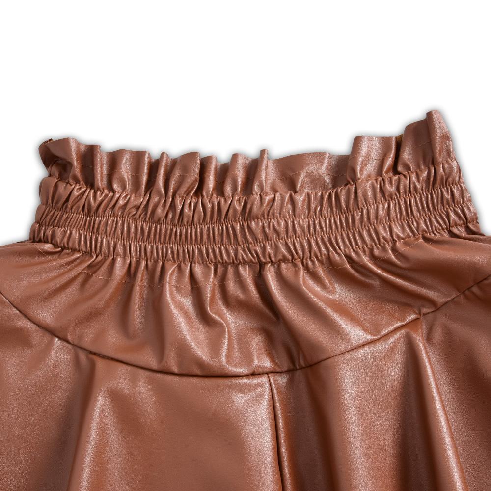 Женская элегантная юбка с искусственной талией, мини-юбка, зимняя осенняя модная женская юбка, мини-платье с высокой талией, юбки из искусственной кожи, мини-юбка А-силуэта