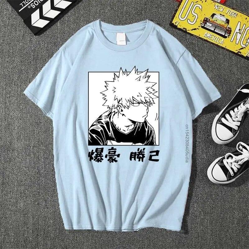 Аниме My Hero Academia Bakugou Katsuki Повседневная летняя свободная футболка Harajuku для унисекс/женская толстовка