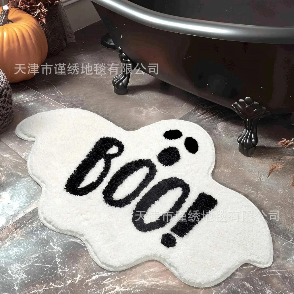 2024 Halloween Ghost Floor Mat Cartoon Imitation Cashmere Skin Friendly Suede Bathroom Anti Slip Pad Children's Birthday Gift