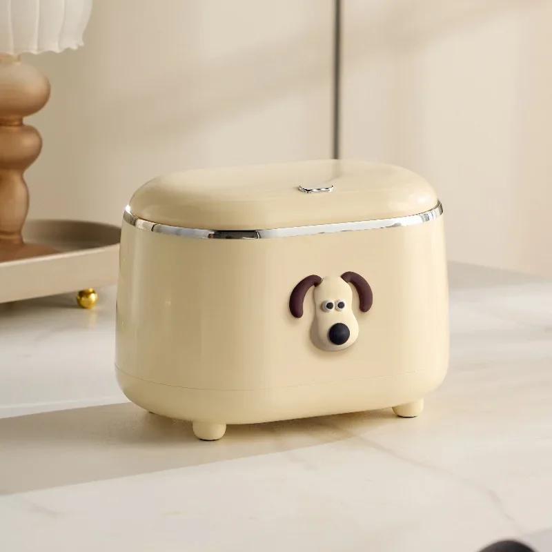 1 шт. Мини настольный мусорный бак, прочное ведро для хранения, автоматическая выдвижная крышка для туалетных столиков, офиса, ванной комнаты, мусорного бака