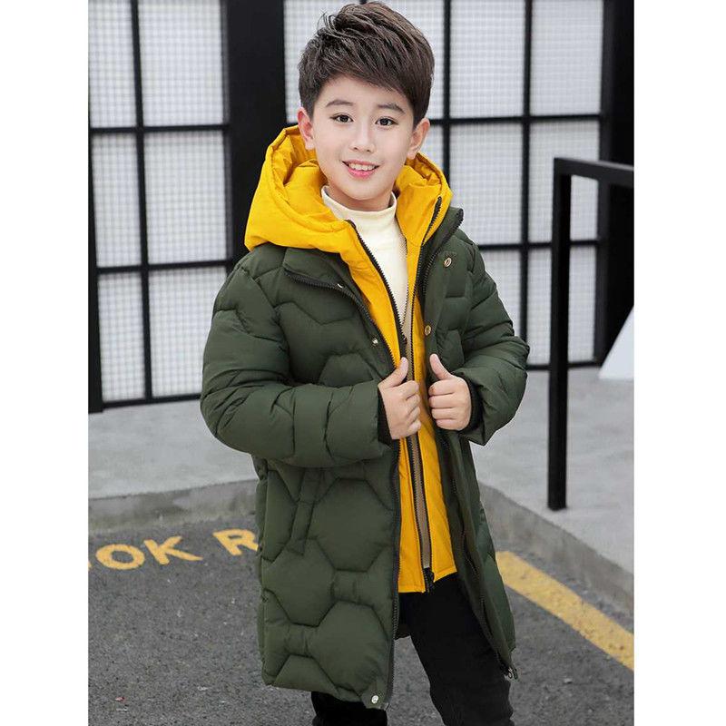 Children's Winter Jacket Boy Clothes Warm Jacket Long Hooded Coat Waterproof Thicken Parka