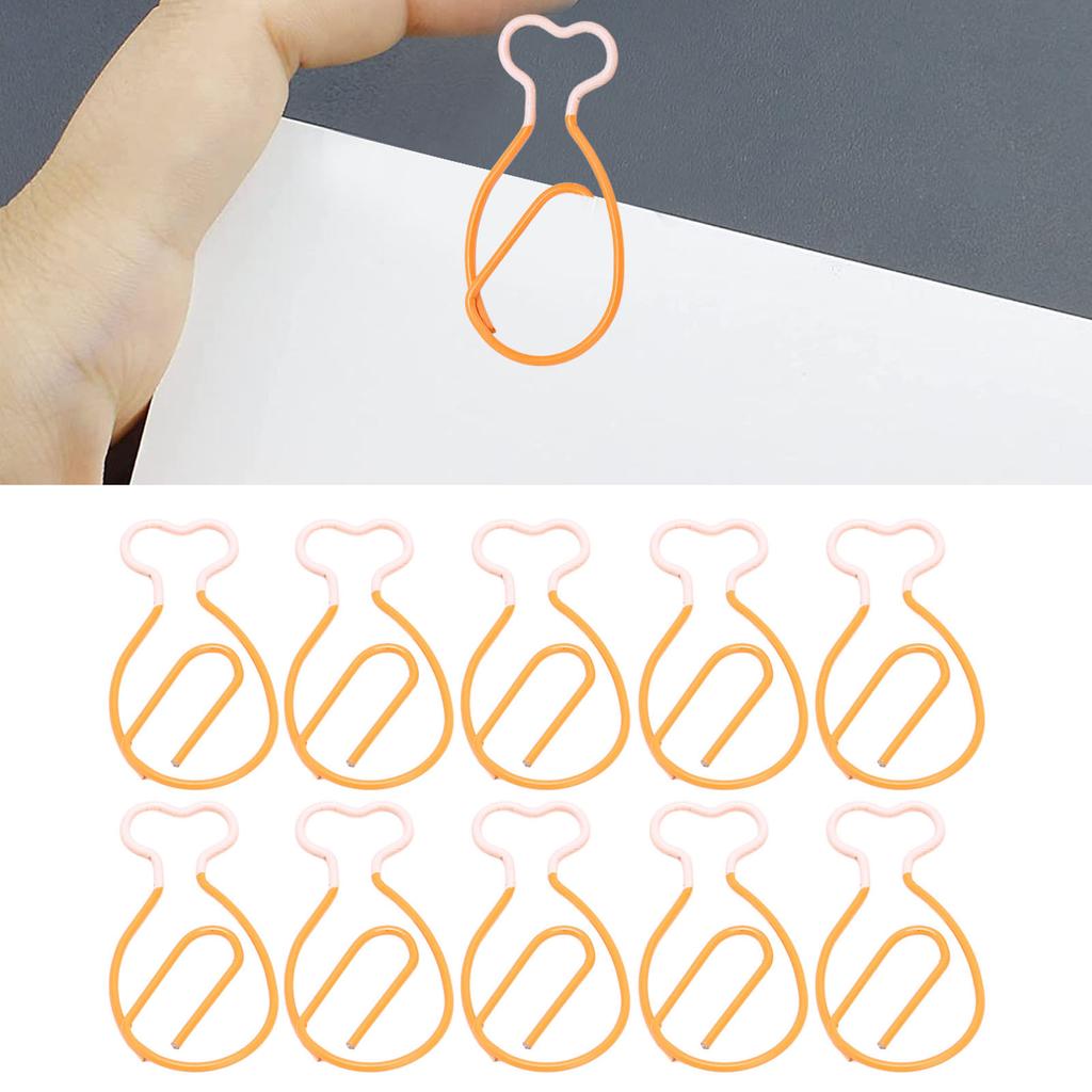 100 шт. металлических скрепок в форме милой куриной ножки, гальванизированные, нержавеющие, портативные, маленькие скрепки для бумаги f