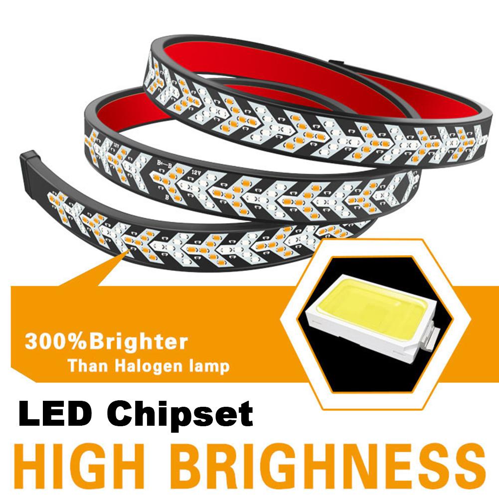 1м-2.4м светодиодная полоса света для багажника автомобиля грузовика, лампа указателя поворота, динамическое предупреждение, тормоз, задний ход, задний фонарь, 12 В, 4 контакта