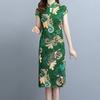 Леди Cheongsam в китайском стиле, винтажный воротник-стойка с высоким разрезом, летнее Ципао для сценического шоу