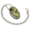 Prehnite Handmade 925 Sterling Silver Jewelry Necklace 20" H8y22