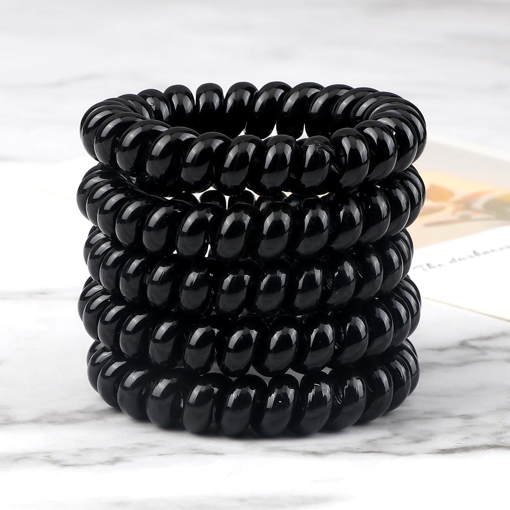 5 шт./набор Эластичные конфетные цвета Телефонный провод Простые женские резинки для волос Веревка для волос для детей Девочек Скранчи Повязка на голову Жевательная резинка Подарки