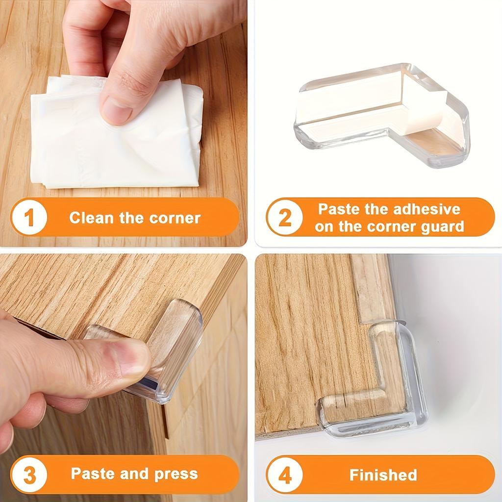 5pcs Transparent Silicone Corner Protector Set, Safe Edge Guards for Power Outlets and Table Corners Corner Protector