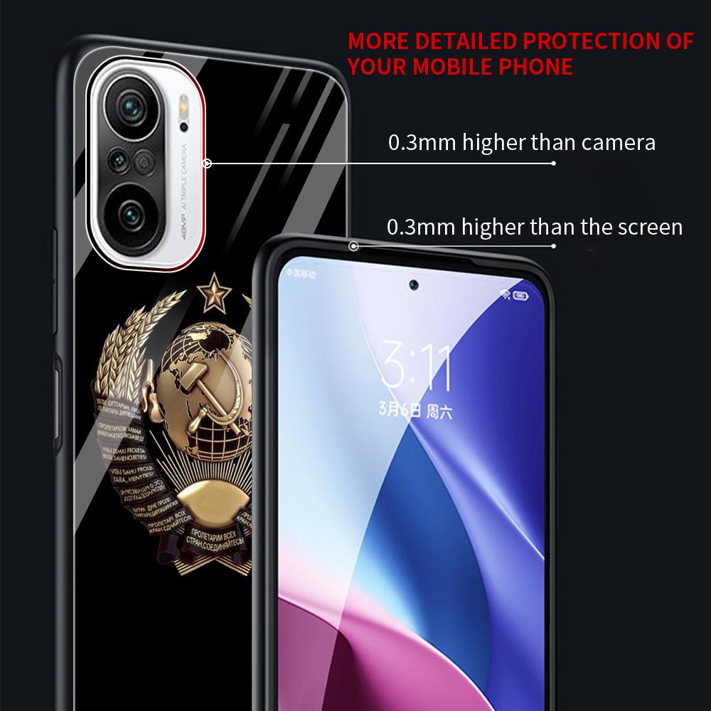 Чехол из закаленного стекла для Xiaomi Redmi Note 10 9 8 Pro 9S 10S 8T 7 9A 9C K40 9T 8A K20, роскошный чехол для телефона, винтажный чехол СССР CCCP