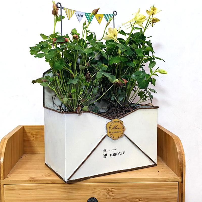1 шт. конверт стиль сделать старый сад украшение оригинальный горшок классический настенный железный ящик для цветов