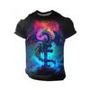 Men‘s T-Shirts 3D Dragon Print Short Sleeve Casual O Neck Pullover Street Outdoor Tops Tee Outdoor Sportshirt Oversized Clothing