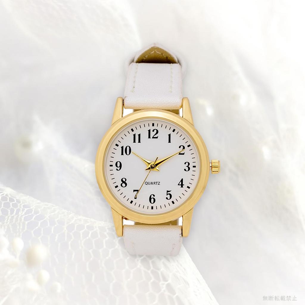 Часы аналоговые кожаный ремешок белый салон [Fieldwork] женские PP005-1