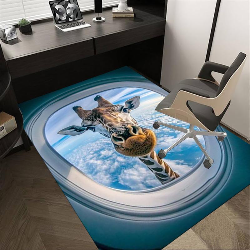 1PC giraffe airplane Carpet Office Rug Mat Home Decor Area Carpet Festival Gift Office desk chair carpet Longlasting Material