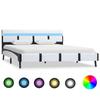 VIDAXL Bed Frame with LED White Faux Leather 120 X 200 Cm - Contemporary - Design