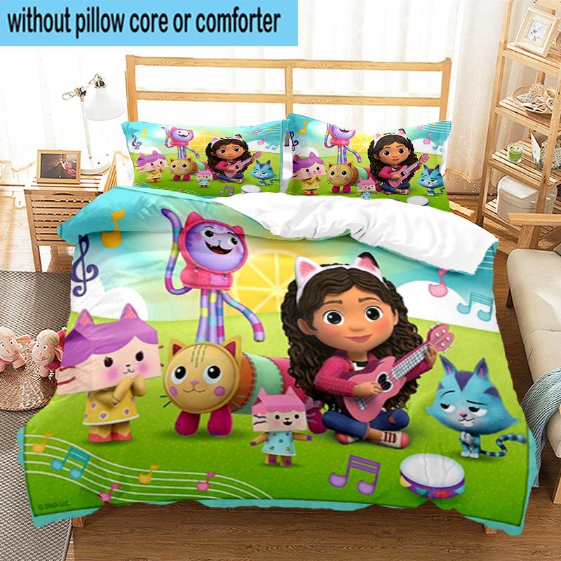 3PCS Colorful Friends Dollhouse 3pcs Bedding,Including 3PCS Duvet Cover And 2pcs Pillowcases Perfect for Christmas,Ideal for Bedroom, Dormitory