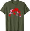 Grunge Valentine Hearts Couples Matching Graphic Tee Distressed Pink and Red Love T-Shirt