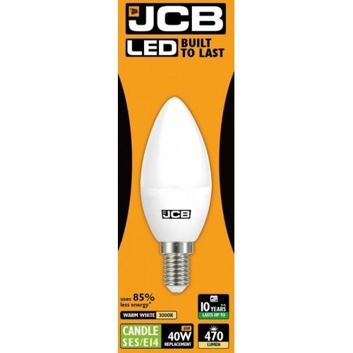 JCB LED Candle 470lm Opal 6w Light Bulb E14 2700k