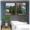 Landscape Picture Poster Scenery Nature Canvas Wall Art Print Painting Nordic Decoation Lake Forest Stone Mountain Canvas Poster