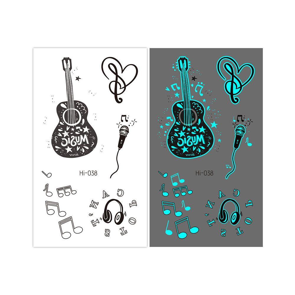 Fluorescent Star Feather Temporary Tattoos Blue Luminous Fake Tattoo Body Art Tattoo Sticker