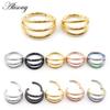 Alisouy 1pc Three Layers Cartilage Earrings 316L Stainless Steel Hinged Piercing Septum Clicker Nose Rings Hoop Segment Rings