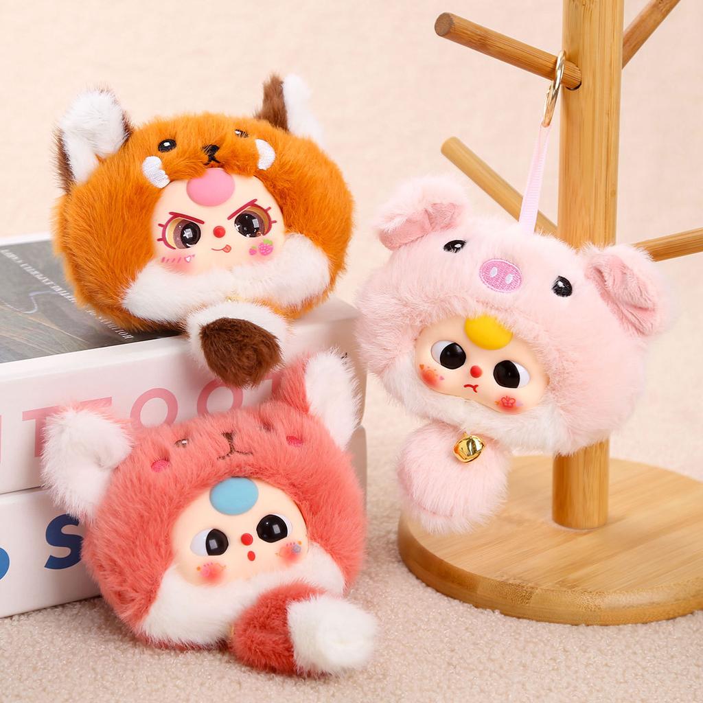 Kawaii Plush Bunny Keychain Vinyl Face Cute Rabbit Stuffed Animal Bag Charm Mini Plush Toys