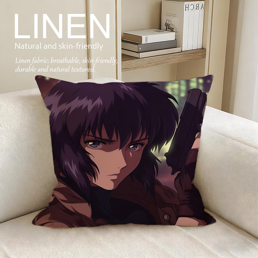 Character Motoko Kusanagi Cushion Cover Pillowcase Set Pcs x x Breathable Washable Sofa Cushion Cover