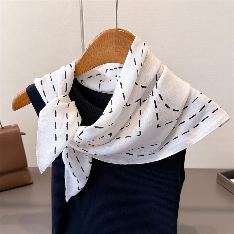 Горошек Стиль Елочка Узор Хлопок И Лен Маленький Квадратный Шарф Шелковый Шарф Имитация Бархата Головной Платок Шаль Шарф для Защиты от Солнца Женский Шарф