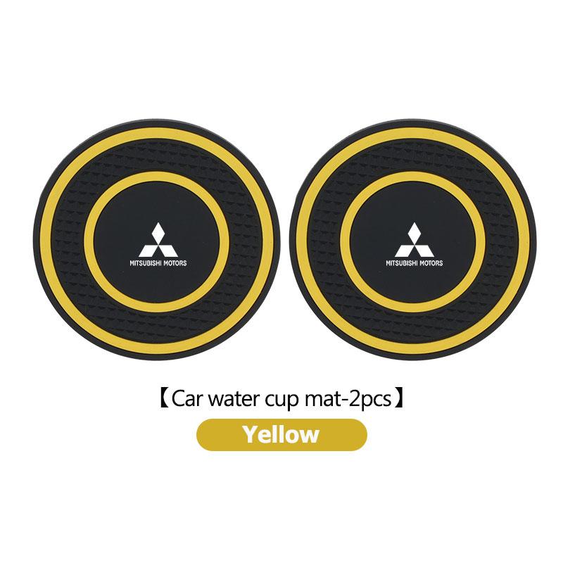 2Pcs Car Coaster Silicone Mug Drinking Mug Non-Slip Pad Interior Accessories For Mitsubishi Outlander Lancer Eclipse Mirage
