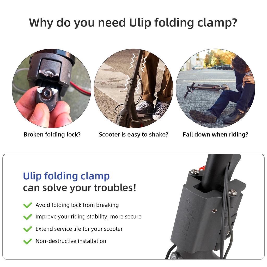 Grey Electric Scooter Folding Clamp Aluminum Upright Bar Sturdy Lock Parts Tightening Clamp Fittings for Xiaomi M365 Pro Pro2 1S MI3 Lite Series