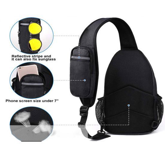 Сумка-слинг, сумка через плечо, дорожная, походная, нагрудная сумка, рюкзак с карманом для бутылки с водой, рюкзак на слинге для женщин и мужчин