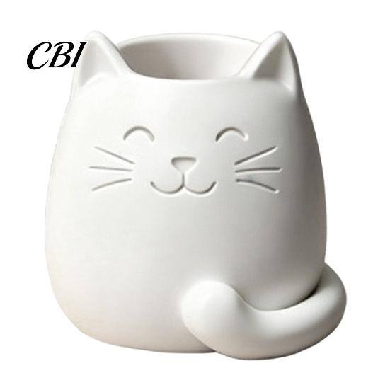 Cartoon Cat Design Desk Organizer Pen Holder, Shape Organizer, Smooth Surface Decorative Eco-friendly Container Stationery Holder for Pencils Gel Pens