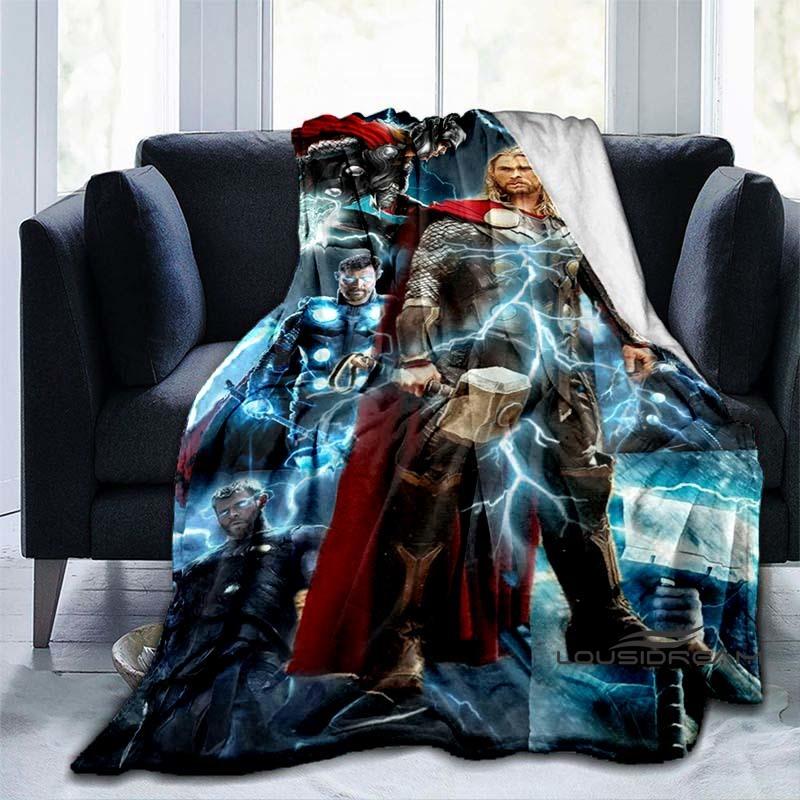 Customizable 2026 new Thor cartoon anime blankets bedroom decorations warm flannel sofa blankets suitable for home bedroom