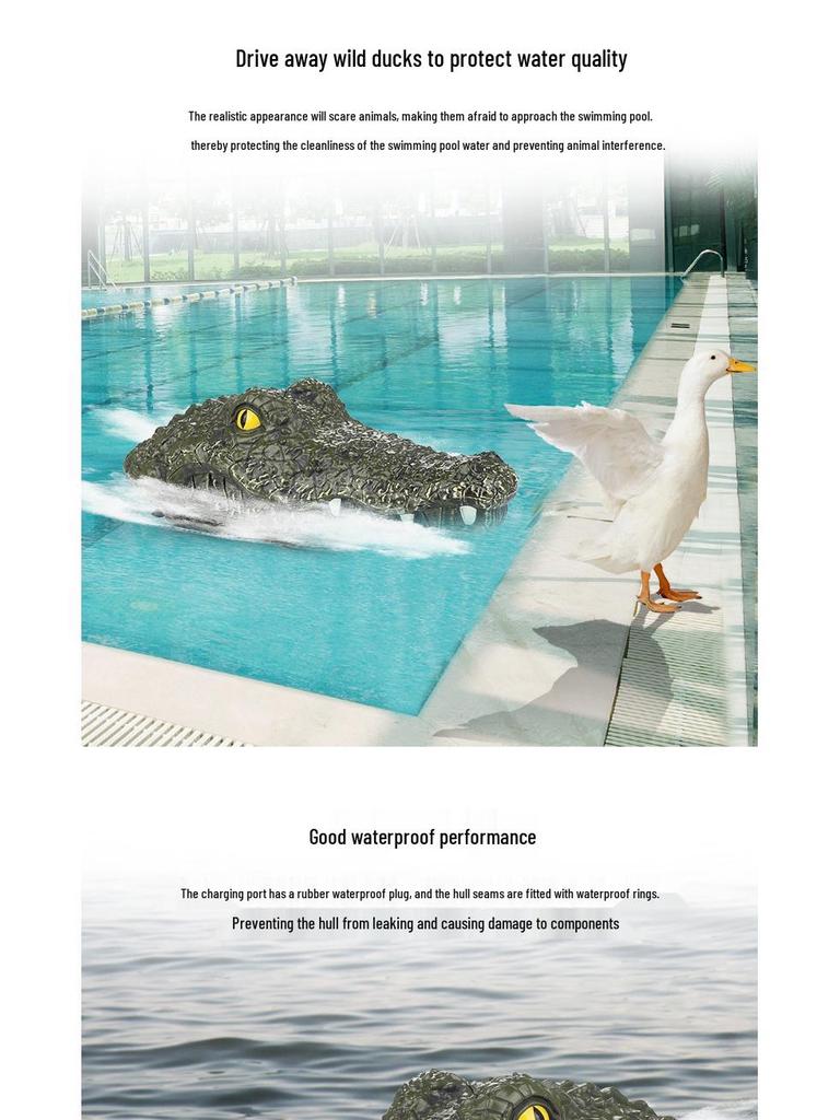 2.4G Remote Control Crocodile Boat: Long Endurance Educational Toy for Kids - Fun Summer Water Adventure