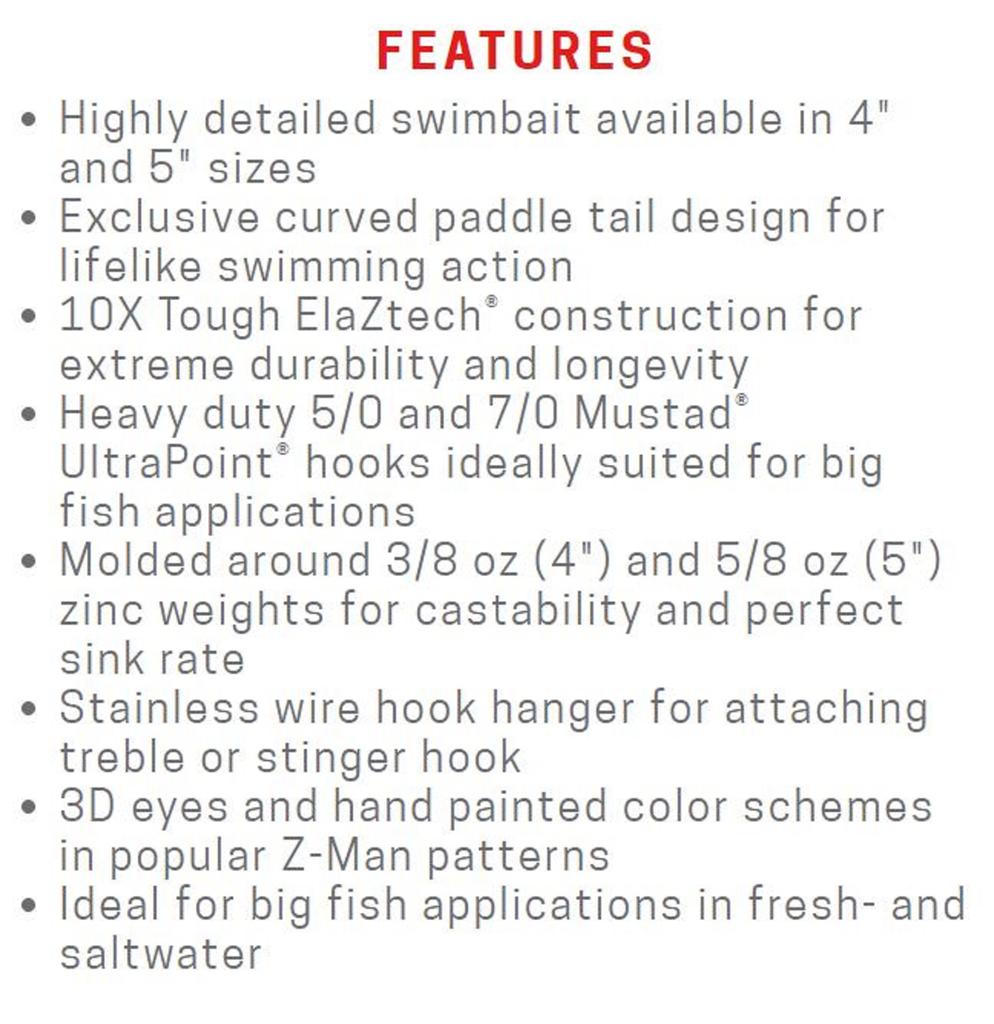 Zman Мягкая приманка Herculez Swimbait 5 дюймов Gold Rush (5193)