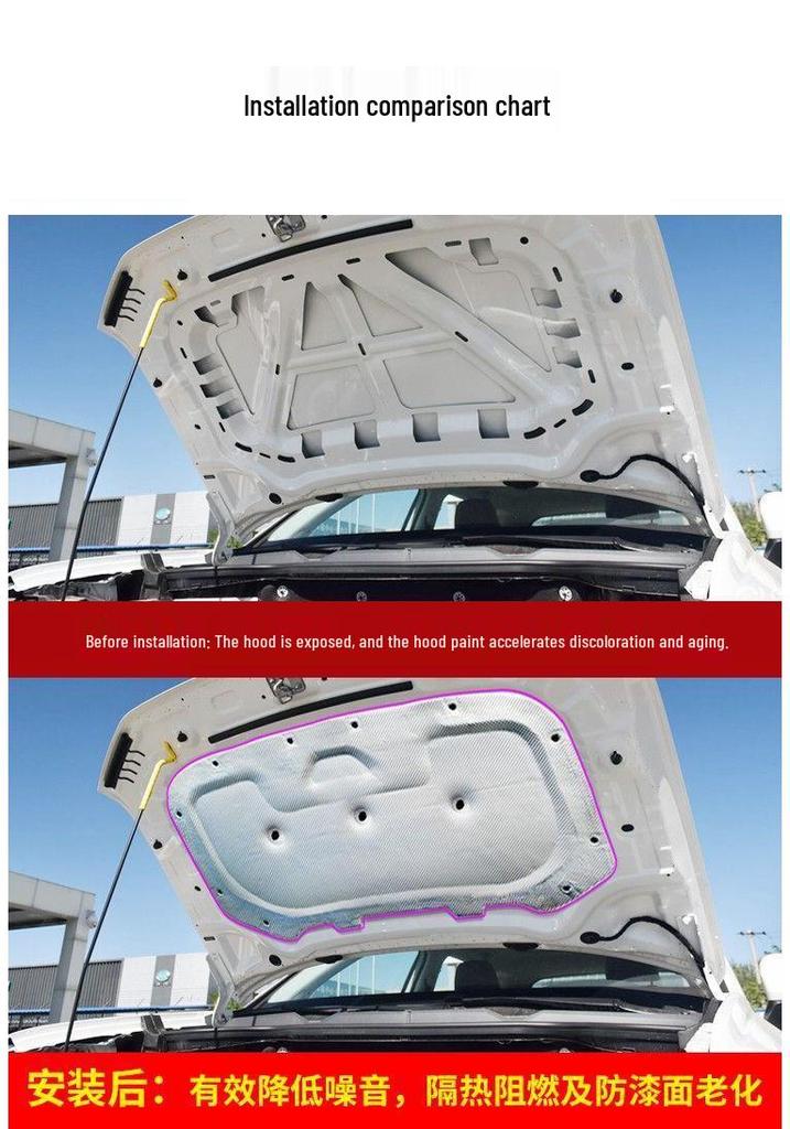 Звукоизоляция капота Peugeot 4008/3008/2008: Хлопок, огнестойкий, ударопоглощающий, снижающий тепло и шум