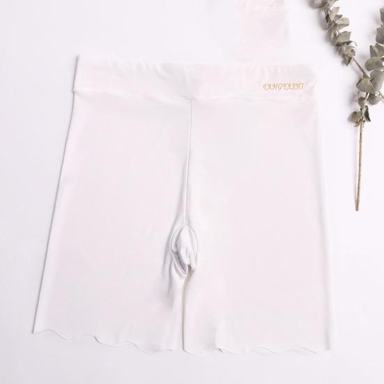 Boxer Shorts Slim Fit Solid Color Stretchy Flat Angle High Waist Privacy Protection Thin Long Leg Seamless Boyshorts Daily Garment