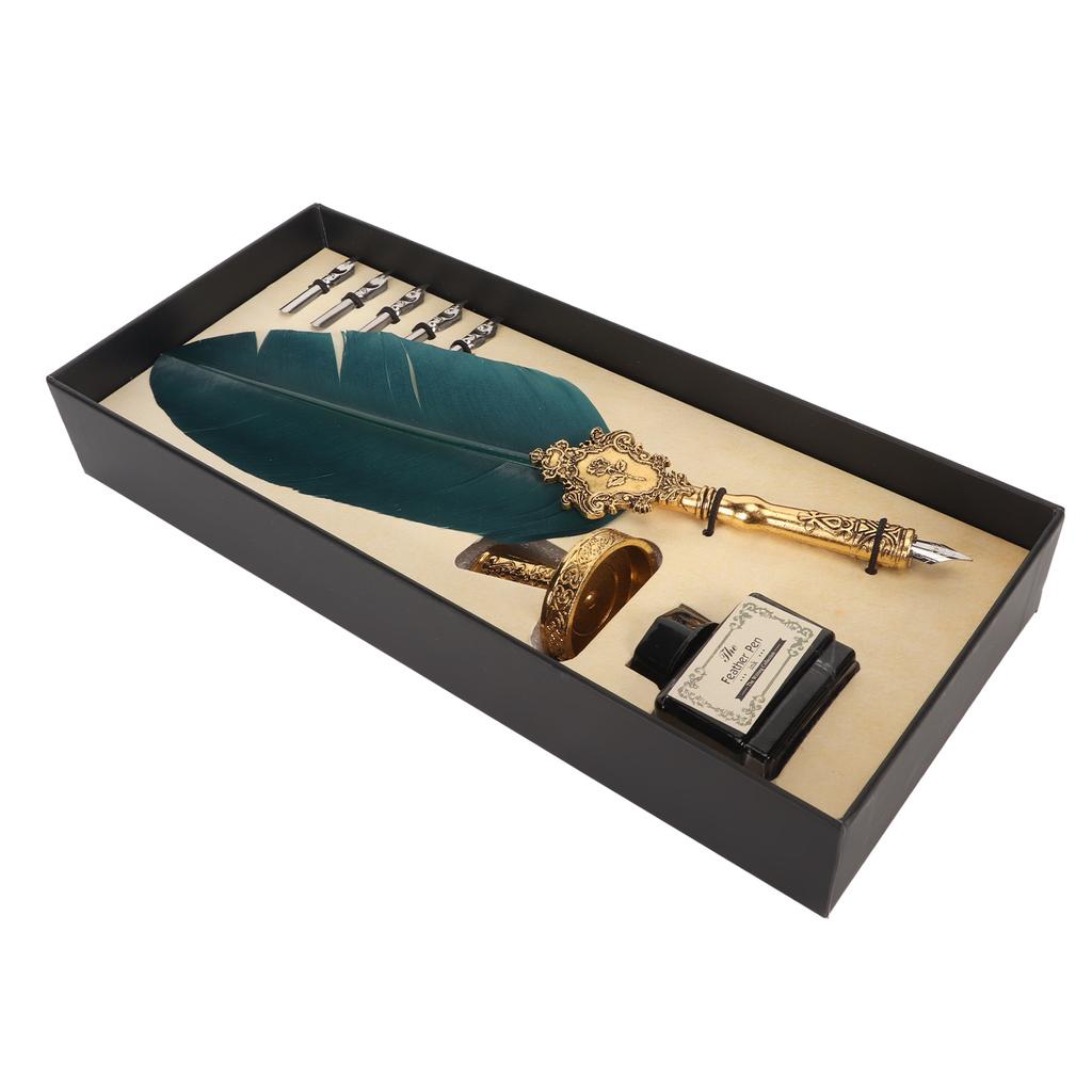  Набор ручек и чернил с 5 сменными наконечниками для плавного письма в стиле ретро для студентов 