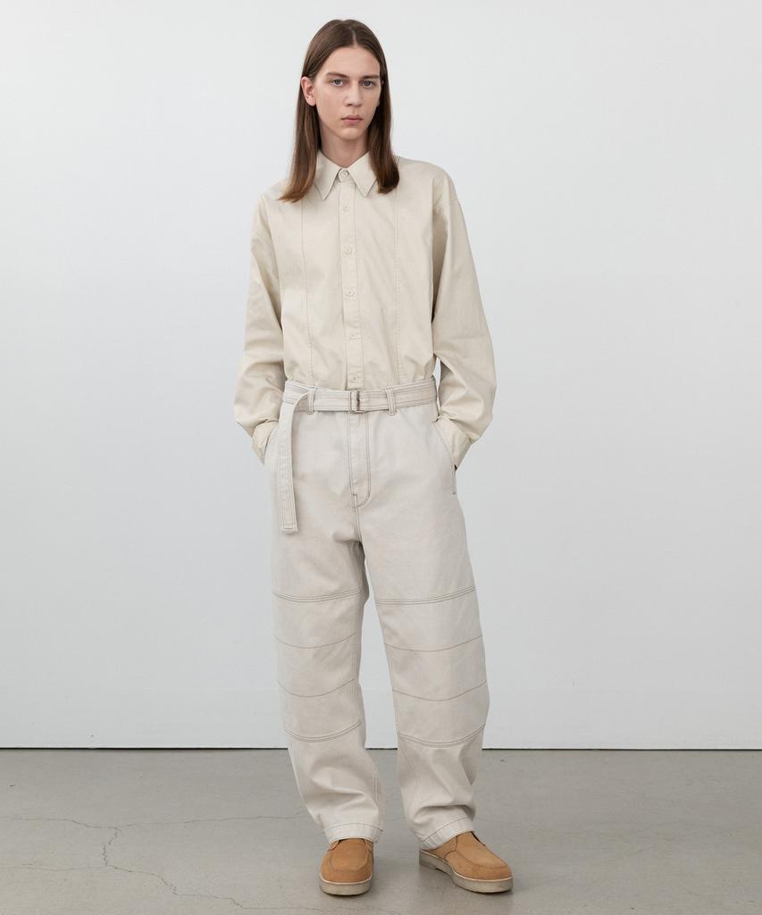 INSILENCE Washed Cotton Shirt Sand Beige