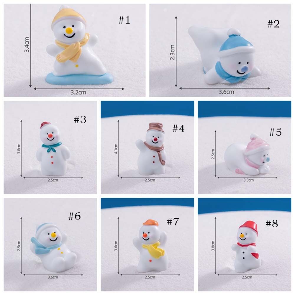 Cartoon Christmas Snowman Figurine Cute Snowman Statue Kids Gift Mini Snowman Ornament  Home Decor