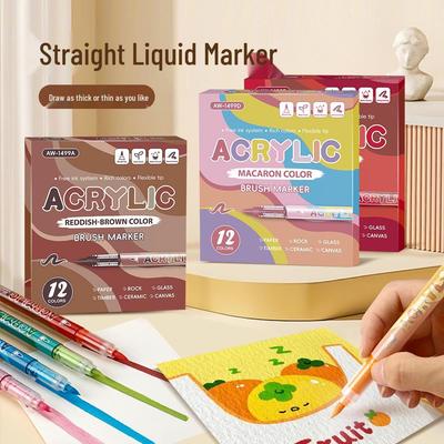 Набор акриловых маркеров с мягким наконечником для тонов кожи аниме и цветов макарон - Идеально подходит для художественных проектов учеников начальной школы