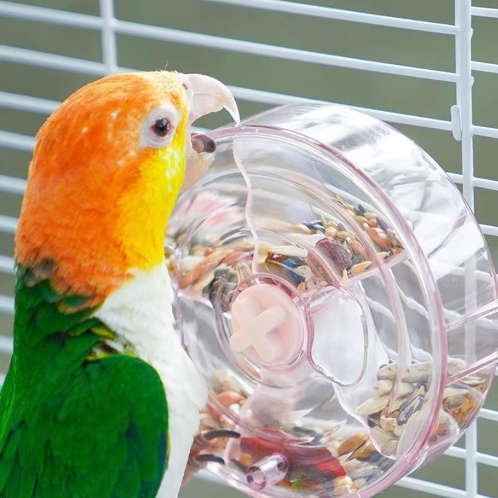 Large Capacity Birds Foraging Wheels 5 Compartments Birds Food Box Birds Accessoires