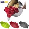 Silicone Kitchen Strainer Clip Pan Drain Rack Bowl Funnel Rice Pasta Vegetable Washing Colander Draining Excess Liquid Univers