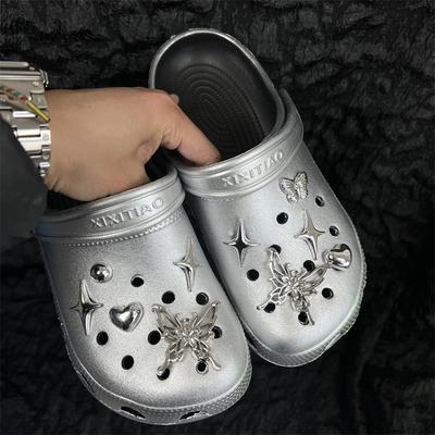 Новый стиль, аксессуары своими руками для обуви Cave, милый и крутой стиль панк, серебро, галстук-бабочка, воздушный шар, собака, цветок для обуви, съемная пряжка для обуви